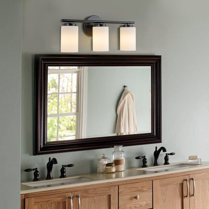 Latitude Run® Black Vintage Vanity Lighting Fixture, 3light Industrial